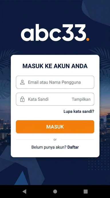 Tampilan halaman login abc33