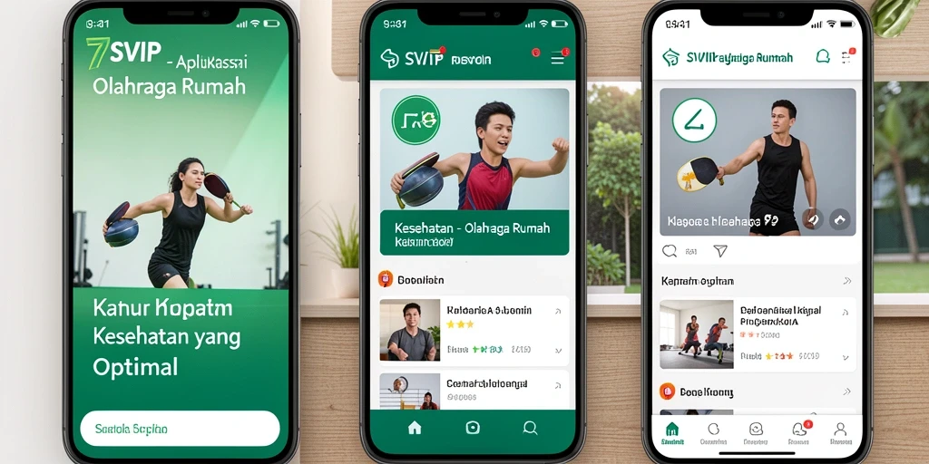 Screenshot utama aplikasi 7SVIP menampilkan fitur olahraga rumah yang interaktif.