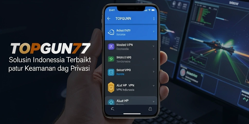 Antarmuka pengguna sederhana dan efektif dari TOPGUN77 yang menampilkan fitur VPN.