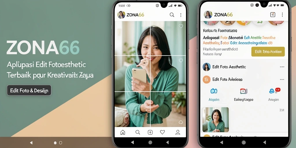 Tampilan antarmuka ZONA66 yang menawan untuk Edit Foto Aesthetic.